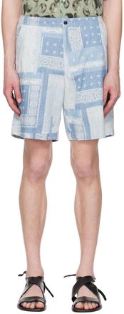 Officine Générale High-Waisted Beige Shorts With Permanent