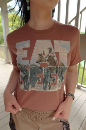 Bella + Canvas Eat Beef Graphic Tee In Chestnut