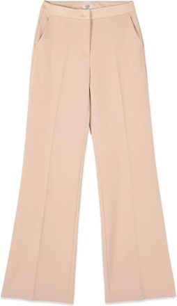 Oltre Wijde pijpen broek met satijnen bies - Dames - Wijde Broeken - Roze - 2XL - Satijn - Broeken