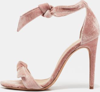 Alexandre Birman Pink Velvet Clarita Ankle Wrap Sandals