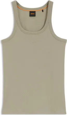 BOSS Racer-back tank top in stretch cotton