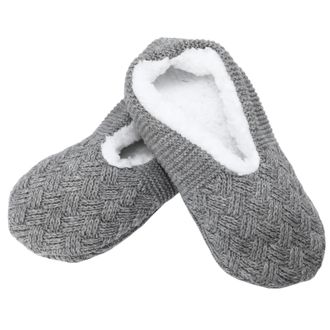 Supvox Thickened Plush Womens Floor Slipper Socks Cozy Anti-skid Indoor Winter Warm Shoes Size 39-42 Gray