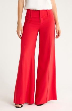 Alice & Olivia Olivia Low Rise Wide Flare Leg Pants in Bright Ruby at Nordstrom Rack, Size 2