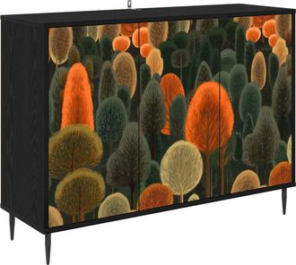 vidaXL Aparador Zaandam Roble Negro 102 X 33 X 76 Cm Vidaxl