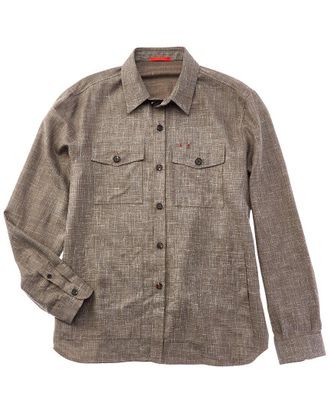 Isaia Wool, Silk & Linen-Blend Overshirt
