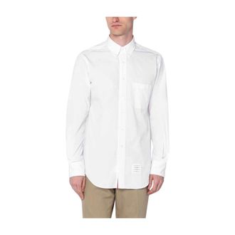 Thom Browne Overhemden, Heren, Wit, M, Katoen, Witte Katoenen Overhemd Klassieke Stijl