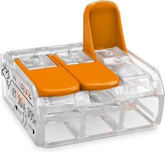 OEM 50 Unidades Por Caja, Terminales De Conexi&oacute;n De 3 Hilos De 0,2 A 4 Mm&sup2;, Con Palanca De Control, Transparentes Y Compactos