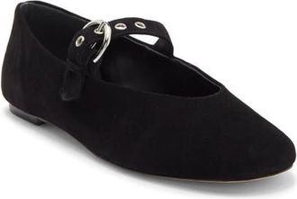 Reformation Bethany Ballet Flat in Black Suede at Nordstrom, Size 10.5
