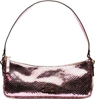 Frances Valentine Mia Metallic Snake-Embossed Leather Shoulder Bag