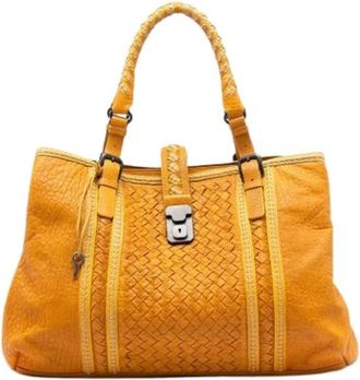 Bottega Veneta Pre-owned Handbags, female, Yellow, Size: ONE SIZE Pre-owned The Roma Tote