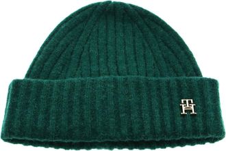 Tommy Hilfiger Womens Tommy Modern Fluffy Beanie Knitted Hat, Prep Green, OS