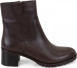 Desa Womens Leather Snow Boots - 5.5cm Block Heel, Slip-On, Breathable | Brown - 40