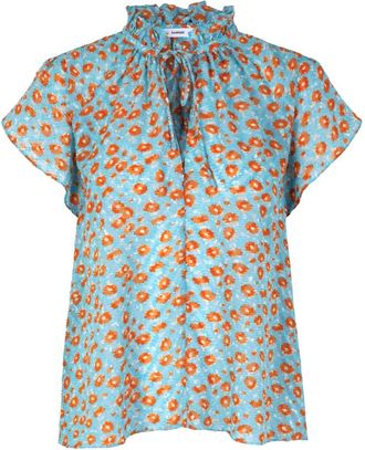 Sams&oslash;e & Sams&oslash;e Karookh Blouse - en Stijlvol - Dames - Blouses - Blauw - S - Polyester - Overhemden