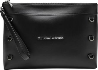Christian Louboutin Kosmica Flat Pouch - Heren - Clutches - Zwart - ONE Size - Leer - Tassen