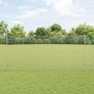 Berkfield Home Welded Wire Fence with 10 U Posts Silver 1.4x10 m Steel