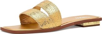 Franco Sarto Emilana Womens Sandals Ocra Gold Metallic Braided Raffia : 7.5 M, Synthetic