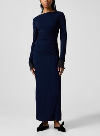 Lanvin Womens Satin cuffs draped maxi dress