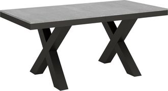 Itamoby Mesa extensible 90x180/284 cm efecto madera gris cemento, hierro