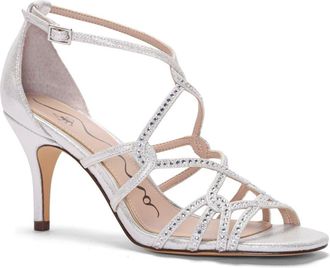 Nina Aniela Ankle Strap Sandal in Silver at Nordstrom, Size 9.5