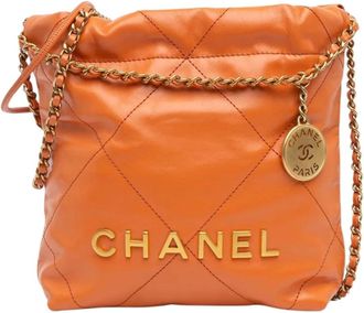 Chanel Borsa Pre-owned Mini Shiny Calfskin 22 - - Pre-owned - Donna - Arancione - ONE SIZE