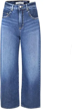Icon Denim Los Angeles Jeans, Dames, Blauw, W28, Katoen, Blauwe Wijde Pijp Jeans