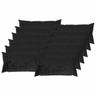 vidaXL Funda De Almohada 12 Pcs Heerlen Negro 40 X 80 Cm Franela Vidaxl
