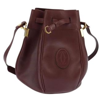 Cartier Pre-owned Bucket Bags, female, Red, Size: ONE SIZE Pre-owned Leather Shoulder Bag