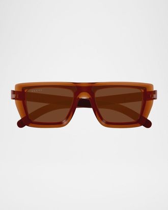 Gucci Men & apos;s GG1723SM Plastic Rectangle Sunglasses