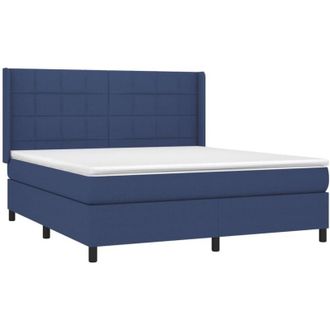 vidaXL Vidaxl - Cama Box Spring Con Colch&oacute;n Tela Azul 160x200 Cm