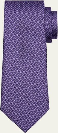 Ermenegildo Zegna Mens Lattice-Print Silk Tie