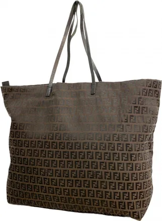 Fendi Brown Nylon Canvas Tote Bag (Pre-Owned)