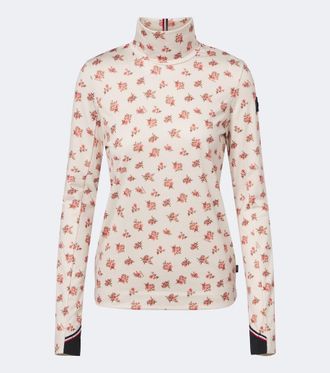 Moncler Top de esqu&iacute; de cuello alto floral