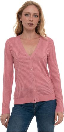 Liu Jo Long Cardigan - Dames - Vesten - Roze - M - Polyester - Truien & Vesten