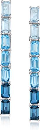 Ross-Simons Sky, Swiss and London Blue Topaz Ombre Drop Earrings in Sterling Silver