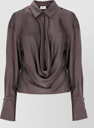 Andamane draped long sleeve maxi dress