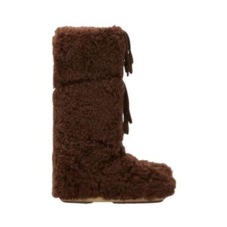 Moon Boot Schoenen, Dames, Bruin, 39 EU, Polyester, Icon Curly Extra Boot