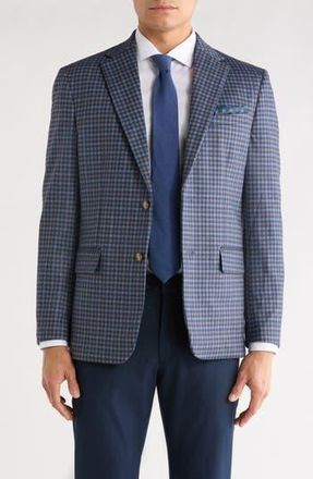 Duchamp Slim Fit Plaid Sport Coat in Navy at Nordstrom Rack, Size 46 Regular