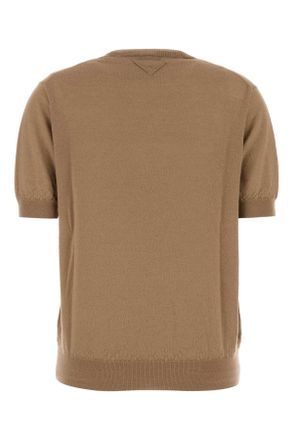 Prada Womens Camel Cashmere Sweater Cammello Maglieria