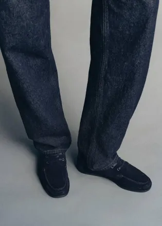 Mango Scarpe barca pelle indaco - Uomo - 40 - MANGO MAN