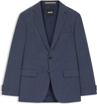 BOSS Patterned slim-fit jacket in stretch wool