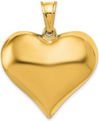 Diamond2Deal 10k Yellow Gold Polished 3-D Heart Pendant