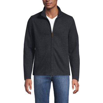 Lands End Bedford Rib Full Zip in Dark Charcoal Heather at Nordstrom, Size Small
