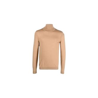 HUGO BOSS Truien & Vesten, Heren, Beige, L, Wol, Musso-P Rollneck Trui