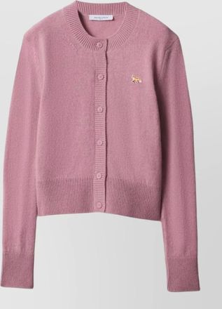 Maison Kitsun&eacute; wool ribbed knit cardigan