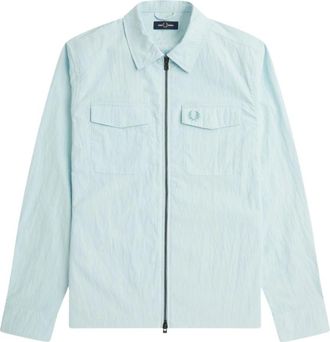 Fred Perry Lichtgewicht Overshirt - Heren - Zomerjassen - Blauw - M - Polyester - Jassen