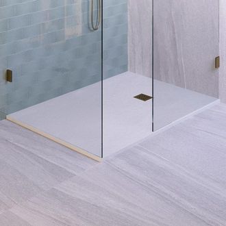 Marcel Breuer Asteroid Douchebak 100x160 incl. antislip en antibacterieel mineraalmarmer mat wit