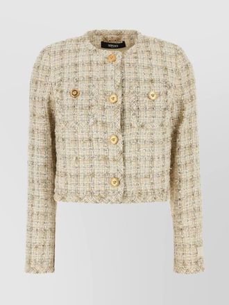 Versace crewneck tweed blazer