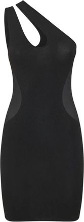 Stella McCartney Asymmetrische Mini Jurk - Dames - Feestkleedjes - Zwart - M - Polyester - Kleedjes