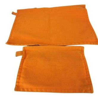 Herm&egrave;s Orange Canvas Pouch (Pre-Owned)