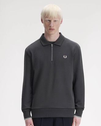 Fred Perry Mens Sweatshirt in Dark Grey Cotton - Size X-Large